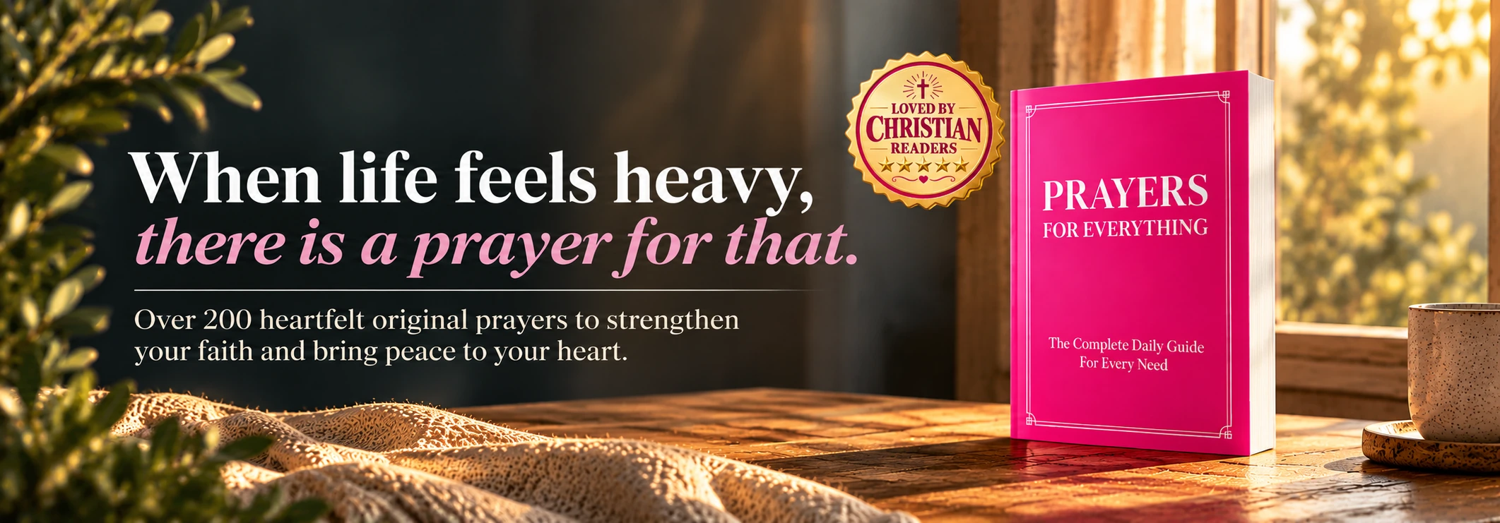 When life feels heavy, there is a prayer for that. Prayers For Everything book, over 200 original prayers.